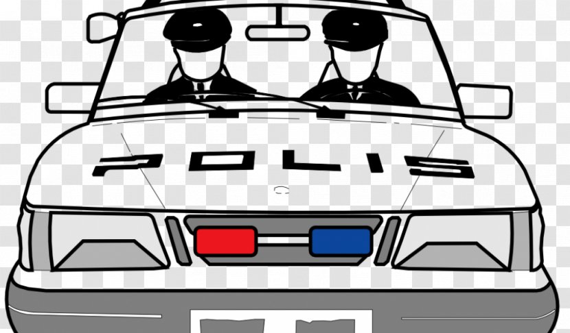 Police Car Officer - Motor Vehicle - Black And White Pictures Transparent PNG