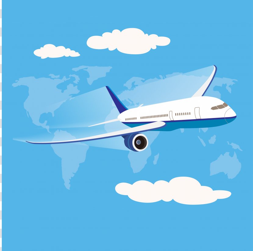 Airplane Flight Aircraft Clip Art - Cartoon - Sky Aviation Vector Material Transparent PNG