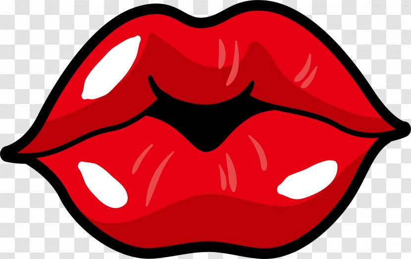 Lip Euclidean Vector Clip Art - Rendering - Red Lips Transparent PNG