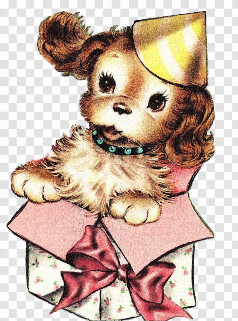 Puppy Love Dog Doll Illustration - Watercolor - Classic Old Box Transparent PNG