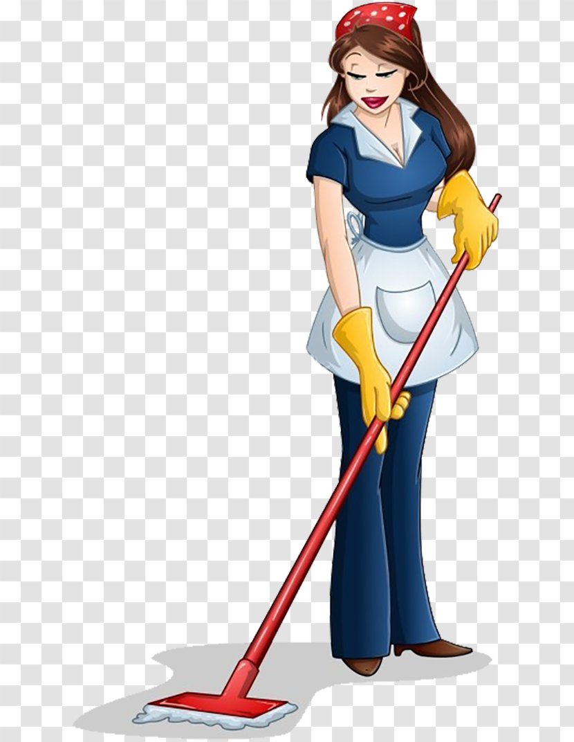 Cleaning Mop Cleanliness Illustration - Fictional Character - The Maid Of Pier Transparent PNG