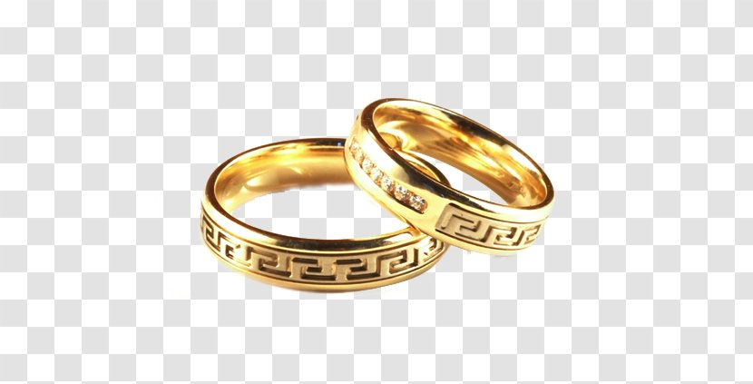 Wedding Ring Gold Engagement - Golden Transparent PNG