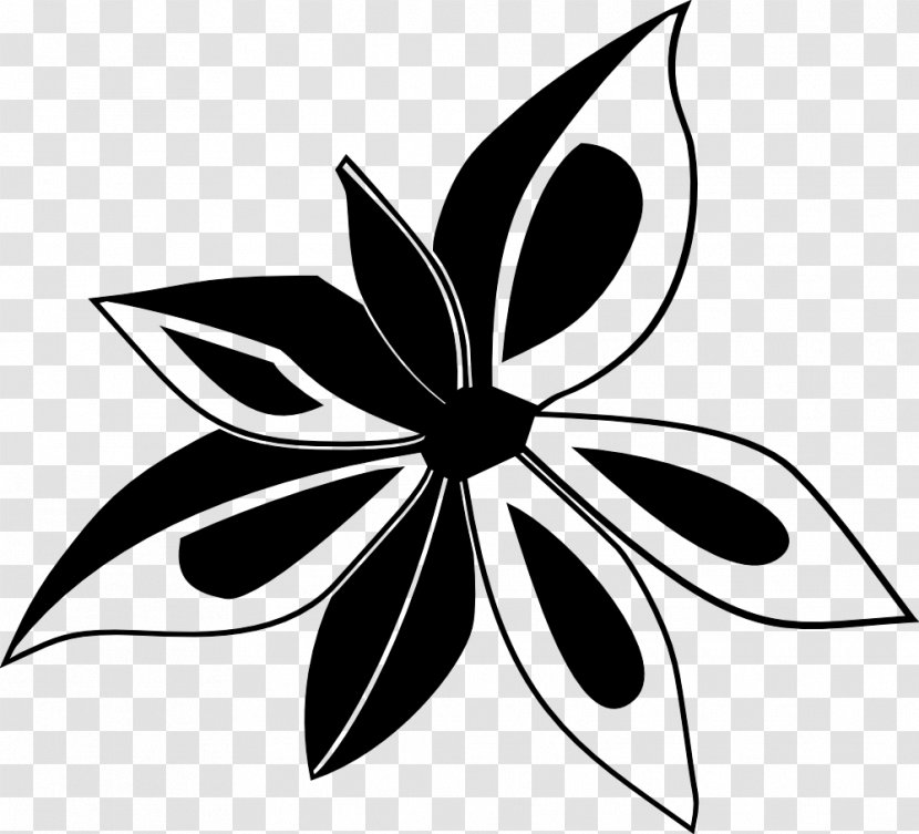 Star Anise Clip Art - Flower - Monochrome Photography Transparent PNG