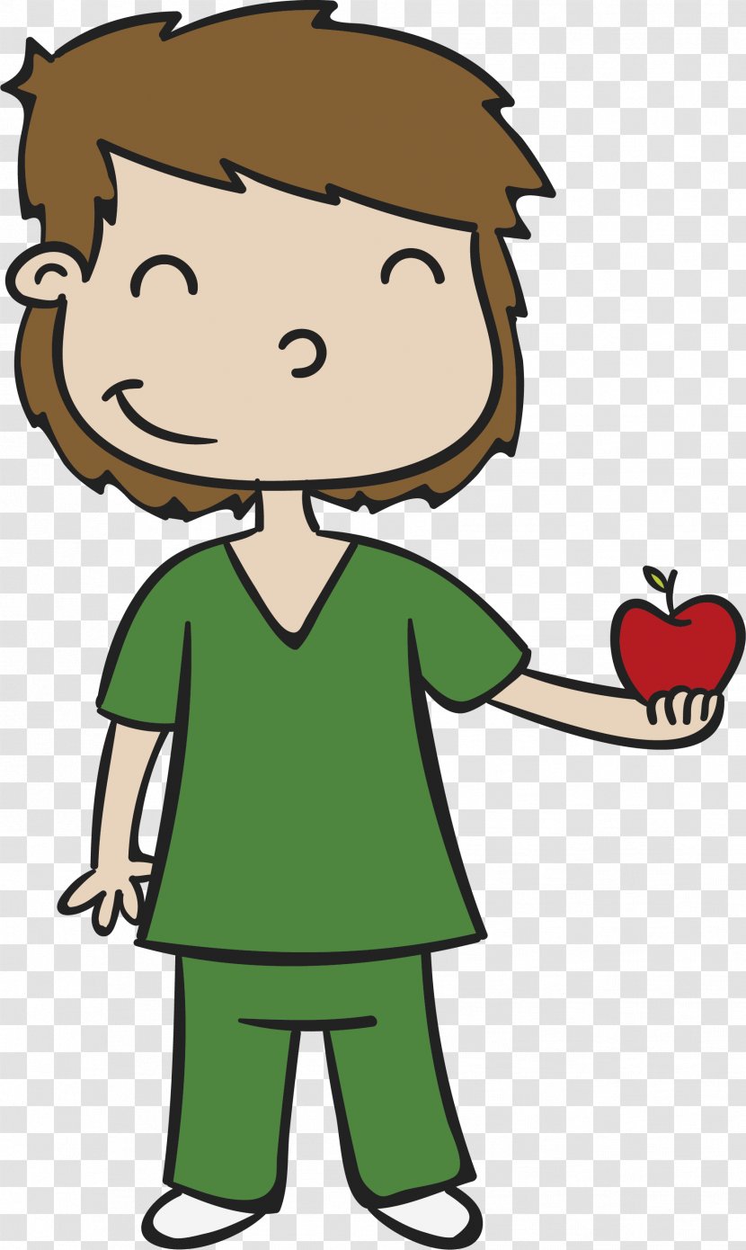 Cartoon Nurse Nursing Clip Art - Tree - A Male With An Apple Transparent PNG