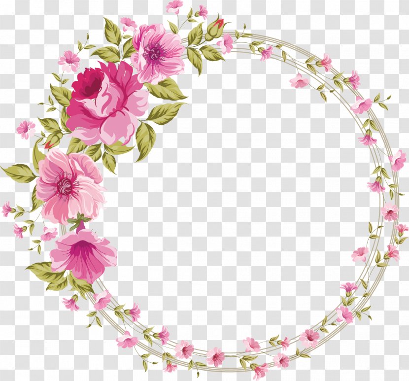 Pink Flowers Rose Clip Art - Cut - Blumenkranz Transparent PNG