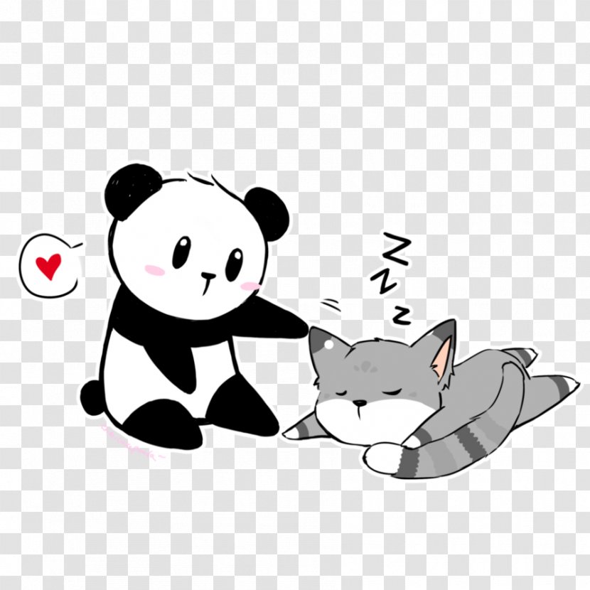Giant Panda Cat Kitten Drawing Puppy - Cartoon Transparent PNG