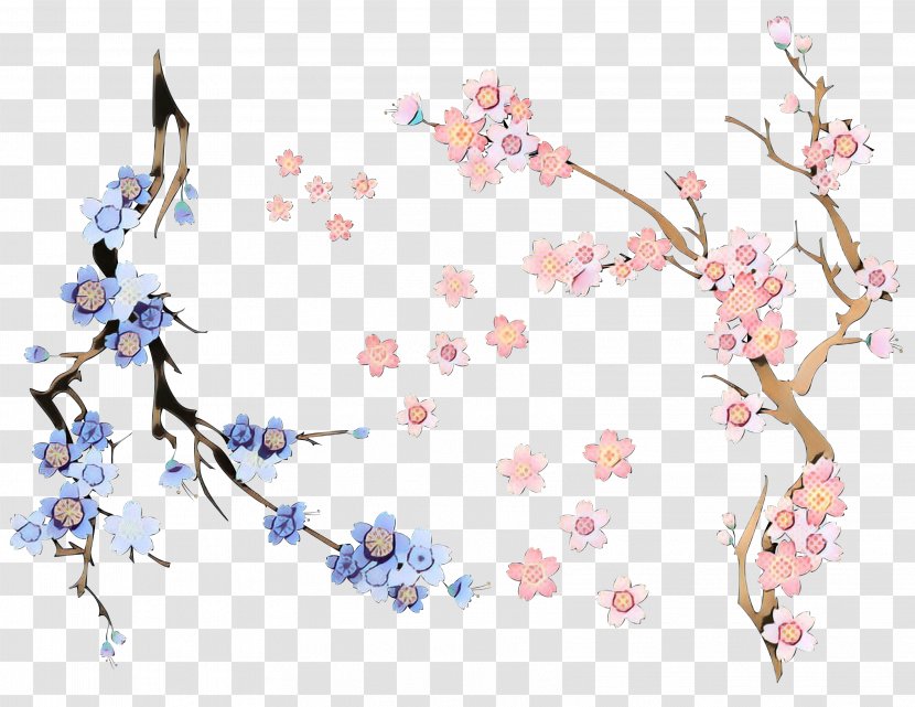 Cherry Blossom Background - Vintage - Twig Wildflower Transparent PNG