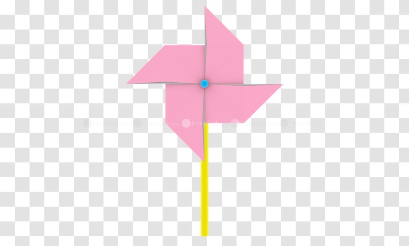 Paper Pinwheel Origami For Fun! Dobradura - Pink - A Straw Shows Which Way The Wind Blows Transparent PNG