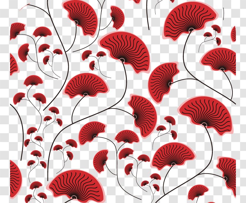 Abstraction - Fan Shape Abstract Flower Pattern Transparent PNG