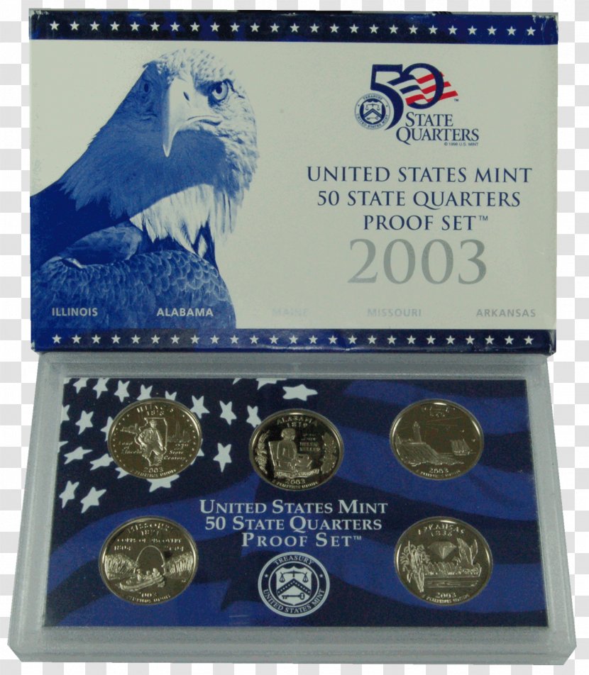 Proof Coinage United States Mint 50 State Quarters - Quarter - Coin Transparent PNG