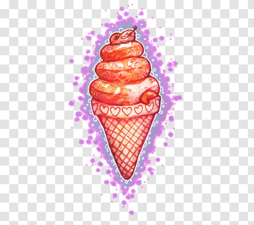 Ice Cream Cones Strawberry Transparent PNG