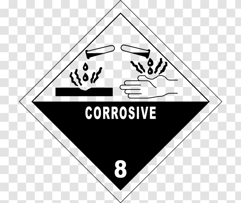 HAZMAT Class 8 Corrosive Substances Dangerous Goods Label Corrosion - Brand - Substance Transparent PNG
