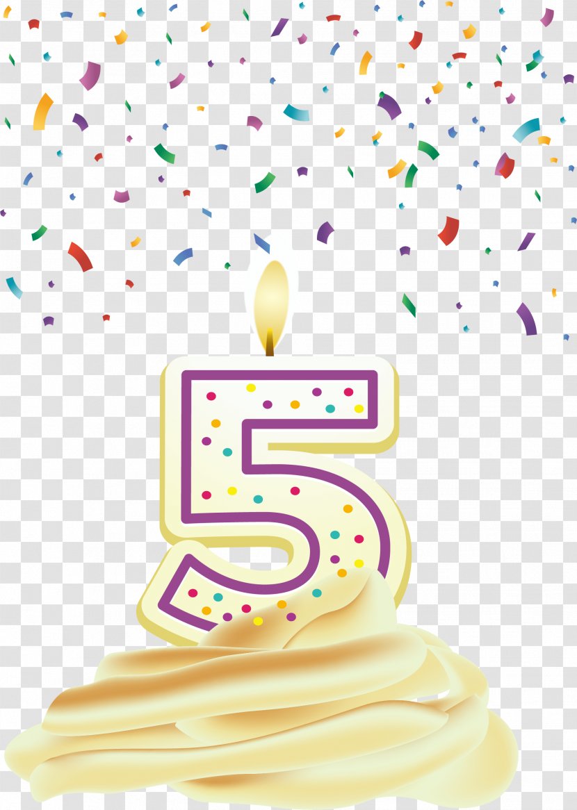 Number 5 Birthday Candles - Area Transparent PNG