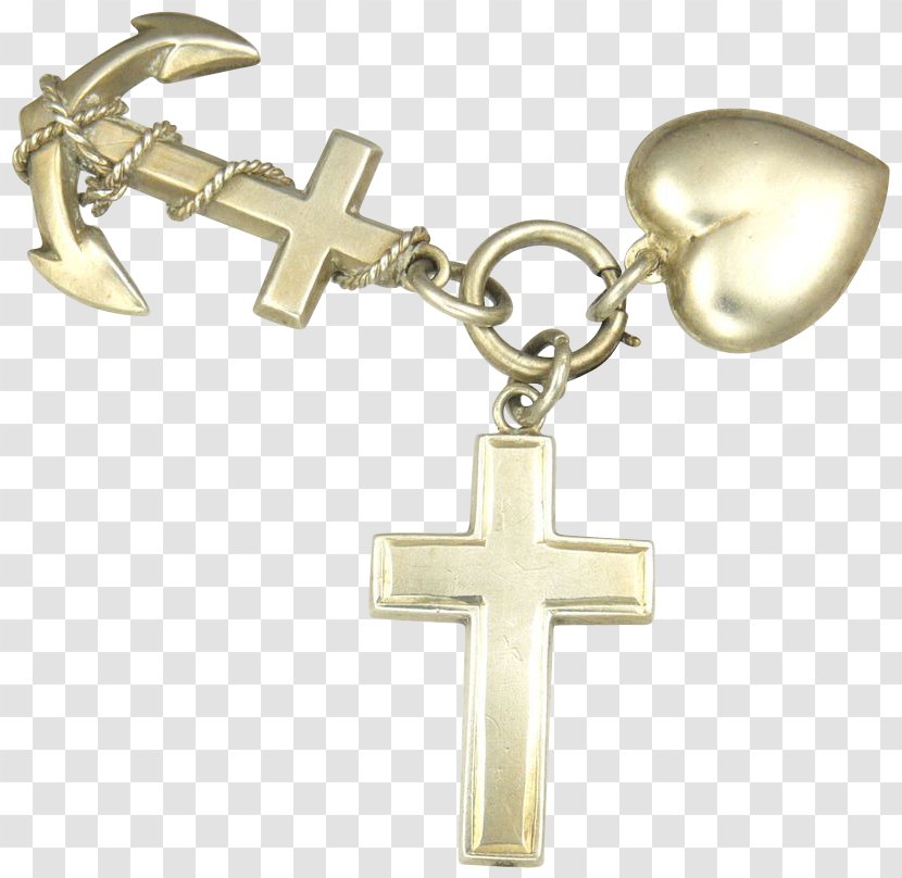 Crucifix Silver Body Jewellery Human - Symbol - Anchor Faith Hope Love Transparent PNG