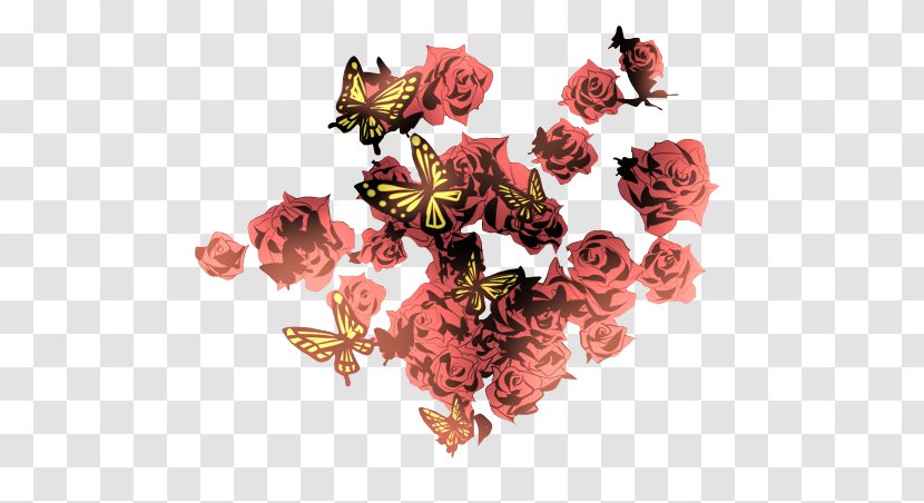 Garden Roses Butterfly Flower - Rose - AND FLOWER Transparent PNG