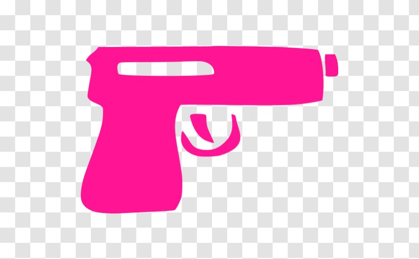 Firearm Clip Pistol Icon - Watercolor - Pink Gun Cliparts Transparent PNG