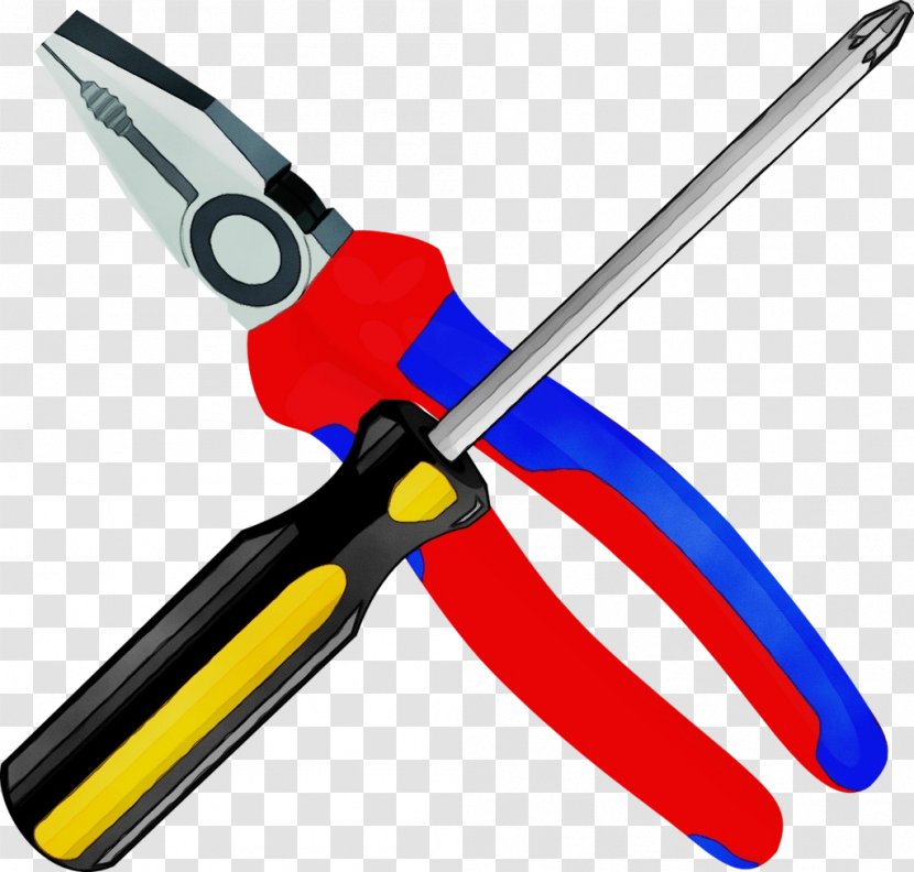 Watercolor Cartoon - Diagonal Pliers - Metalworking Hand Tool Scissors Transparent PNG