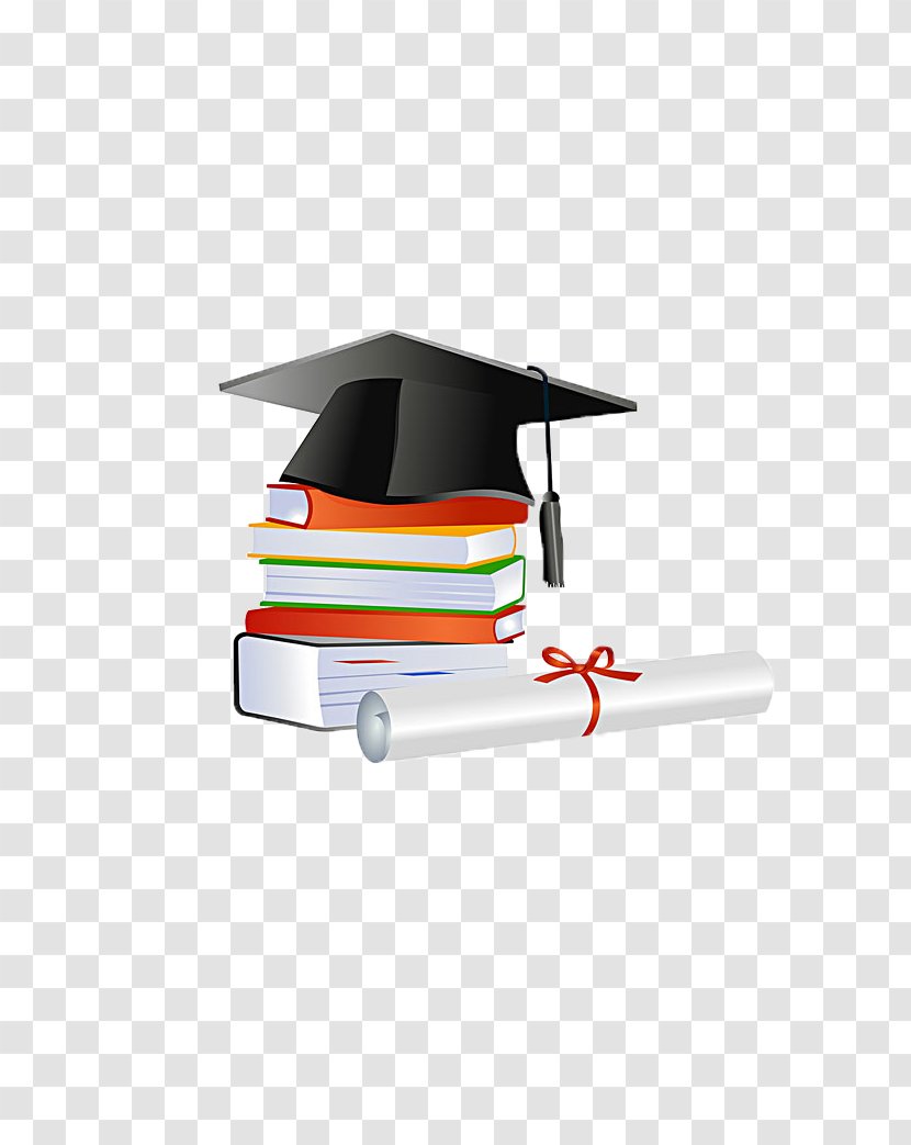 Graduation Ceremony Diploma Bachelors Degree Square Academic Cap - Bachelor Of And Textbooks Transparent PNG