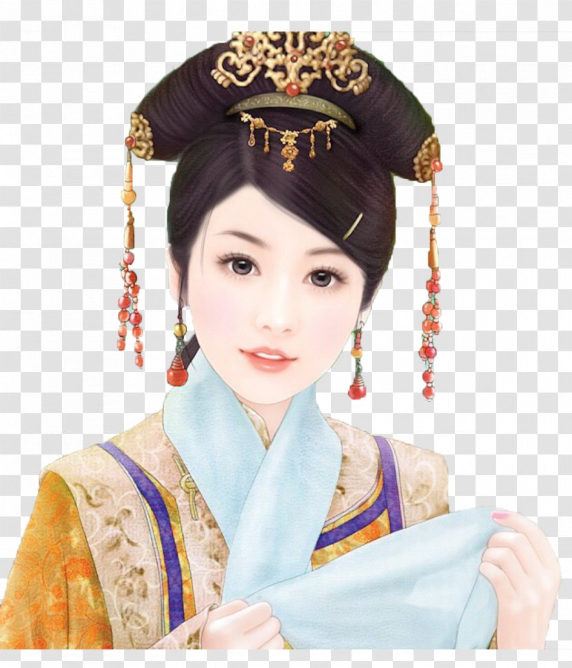 Bijin Pixnet Four Beauties Blog Illustration - Frame - Palace Beauty Transparent PNG