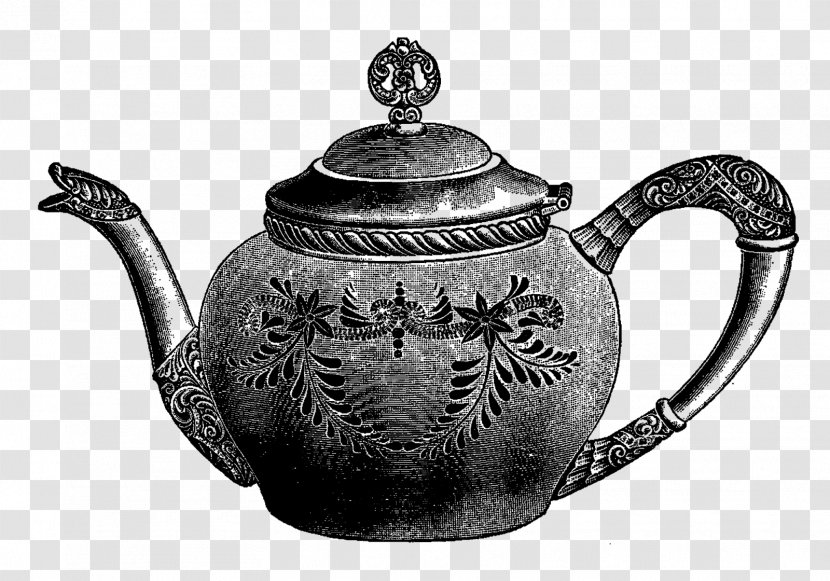 Teapot Drawing Clip Art - Black And White - Tea Pot Transparent PNG