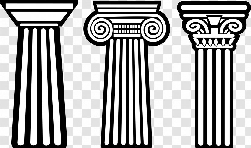 Ancient Greece Column Doric Order - Corinthian - Greek Architectural Pillars Decorated Background Transparent PNG