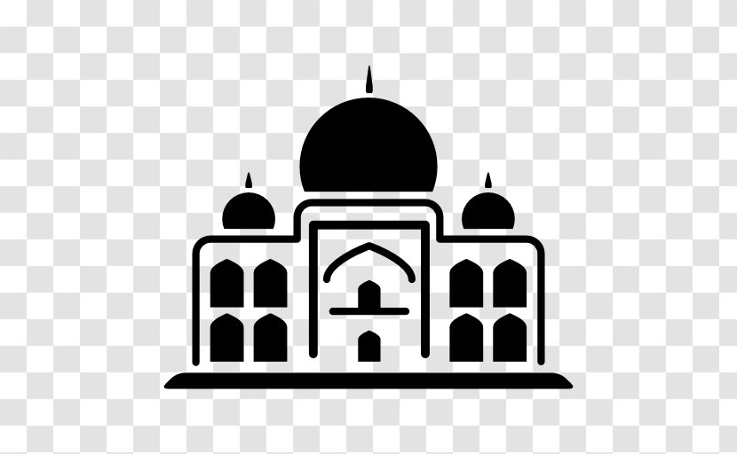 Taj Mahal Monument Landmark Clip Art - Black And White Transparent PNG