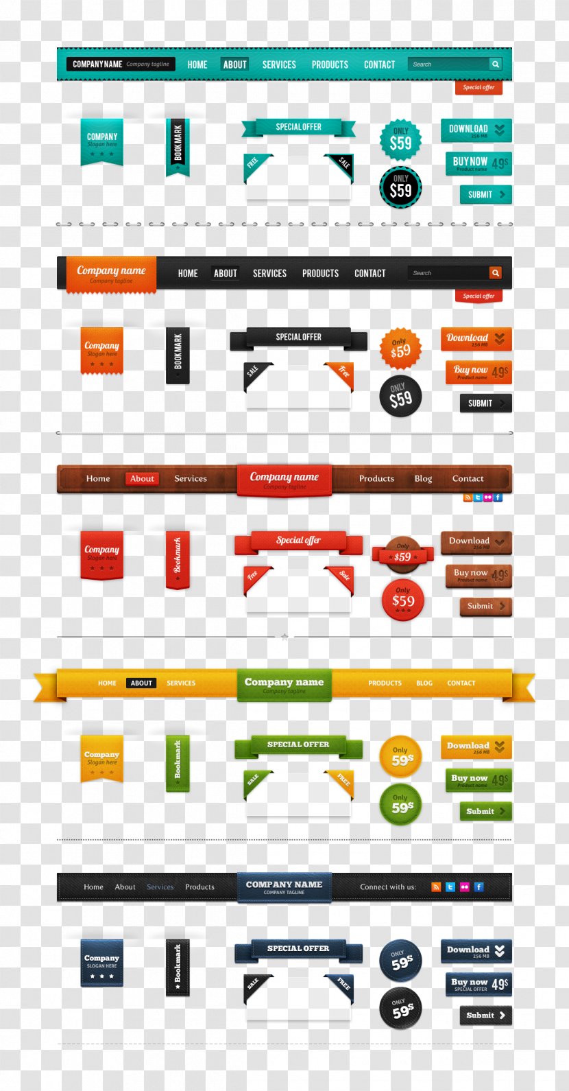 Web Design Navigation Bar - Brand Transparent PNG