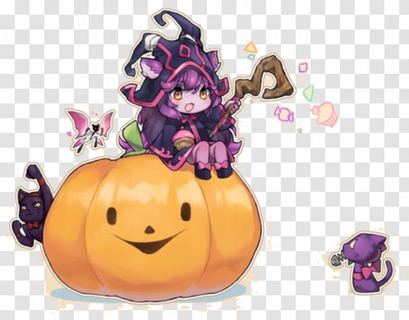 League Of Legends Halloween Pumpkin Cat - Jackolantern - Witch And On Transparent PNG