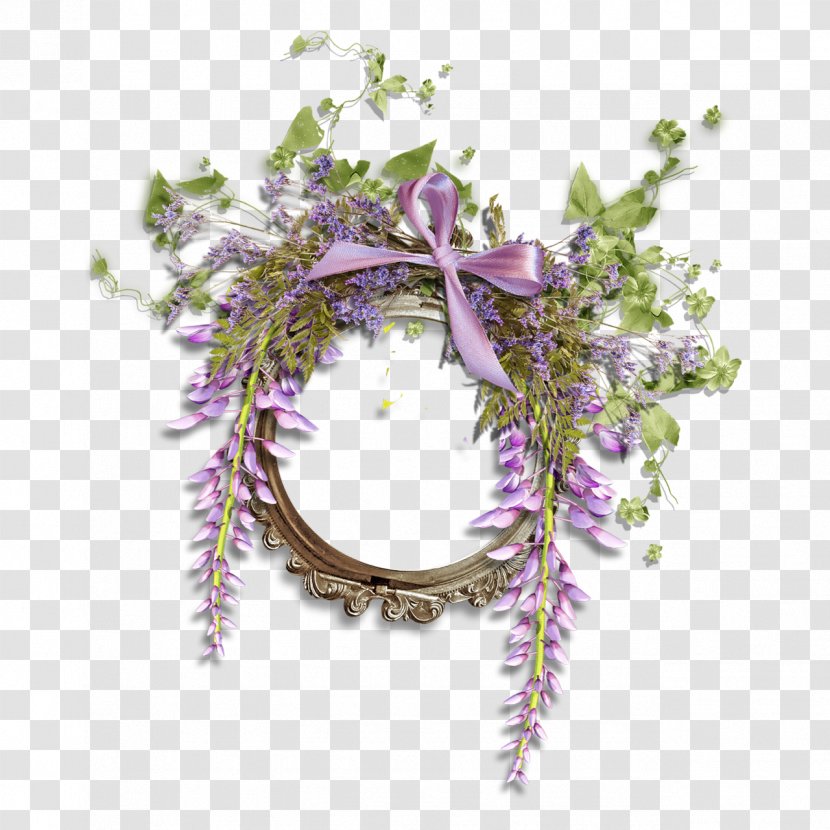 Wreath Flower Picture Frames Violet Clip Art - Purple - WREATH WATERCOLOR Transparent PNG