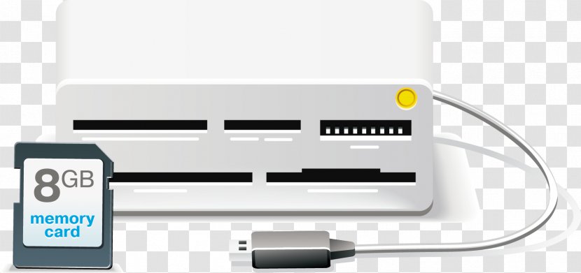 Memory Card Reader USB - Computer Data Storage - Vector Printer Transparent PNG
