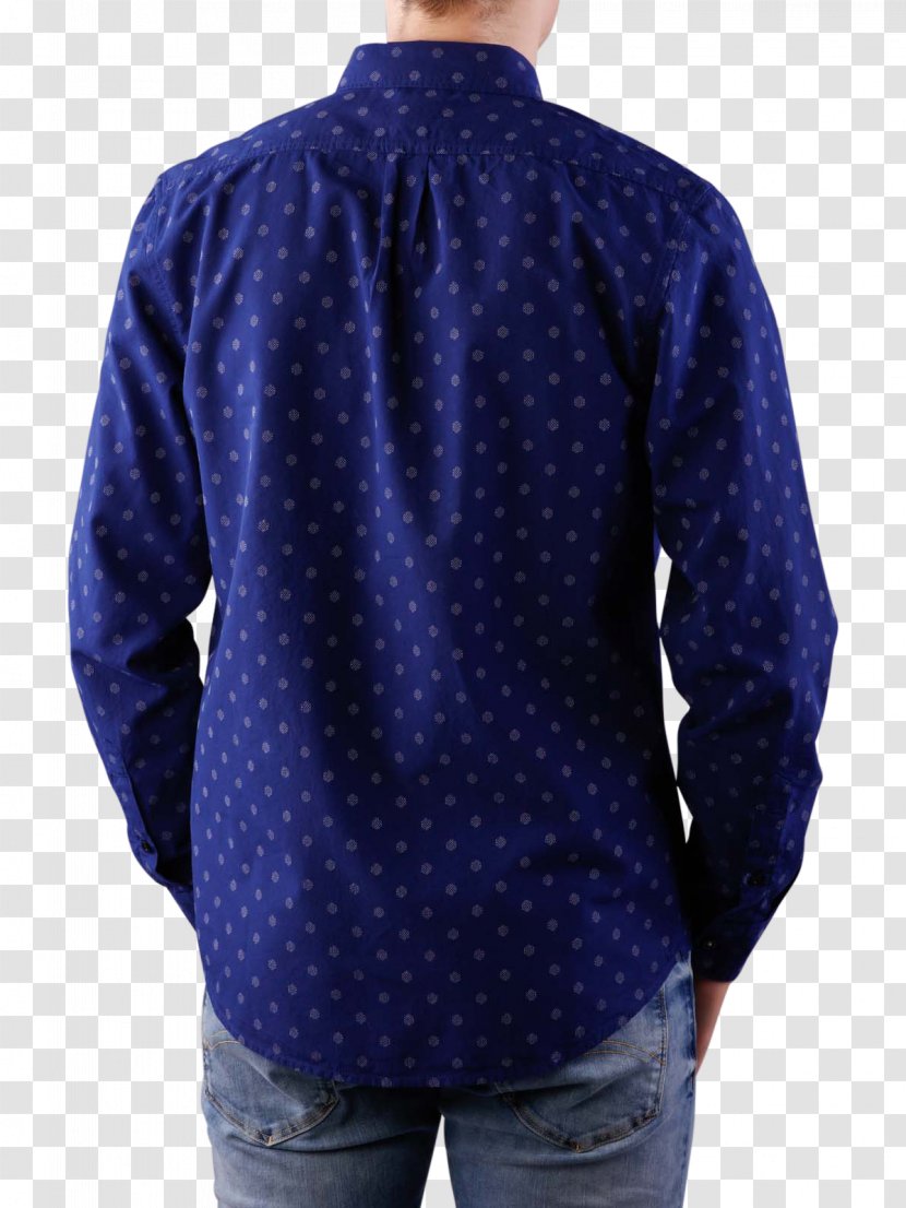Polka Dot Blouse Plaid Neck - Cobalt Blue - Button Up Shirts For Men Transparent PNG