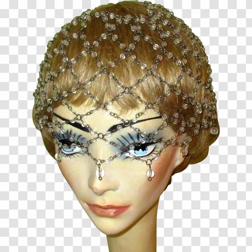 Headgear Wig Headpiece Cap Hat - Forehead - Gold Beads Transparent PNG