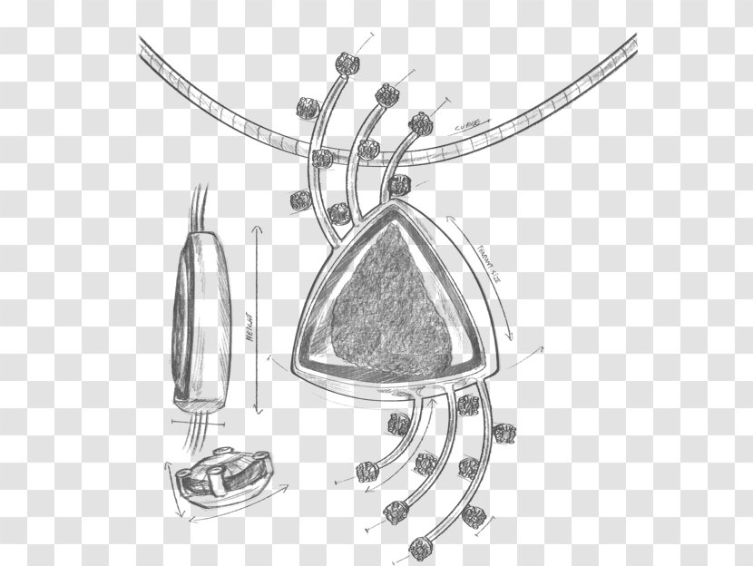 Line Art Body Jewellery Sketch - Monochrome - Jewelry Making Transparent PNG