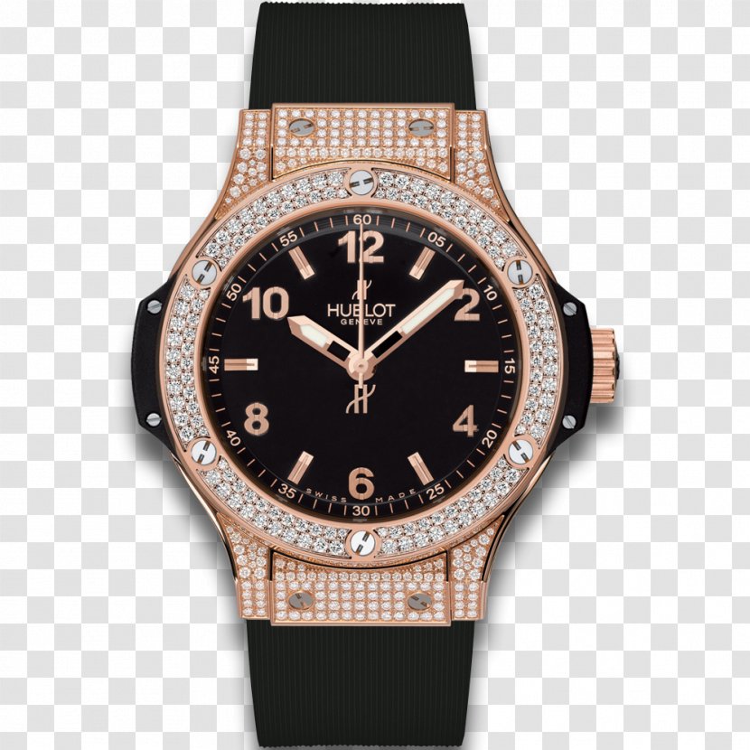 Watch Hublot Diamond Quartz Clock Gold Transparent PNG