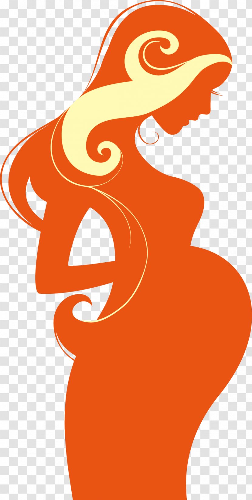 Pregnancy Woman Clip Art - Tree - Orange Pregnant Women Transparent PNG
