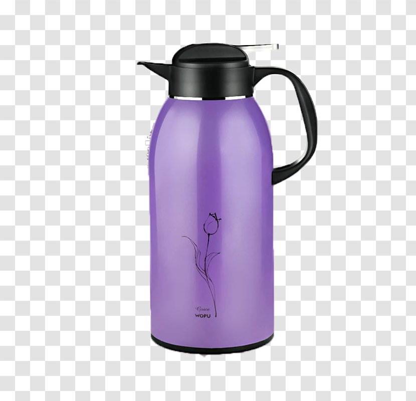 Water Bottle Vacuum Flask Kettle Purple Transparent PNG