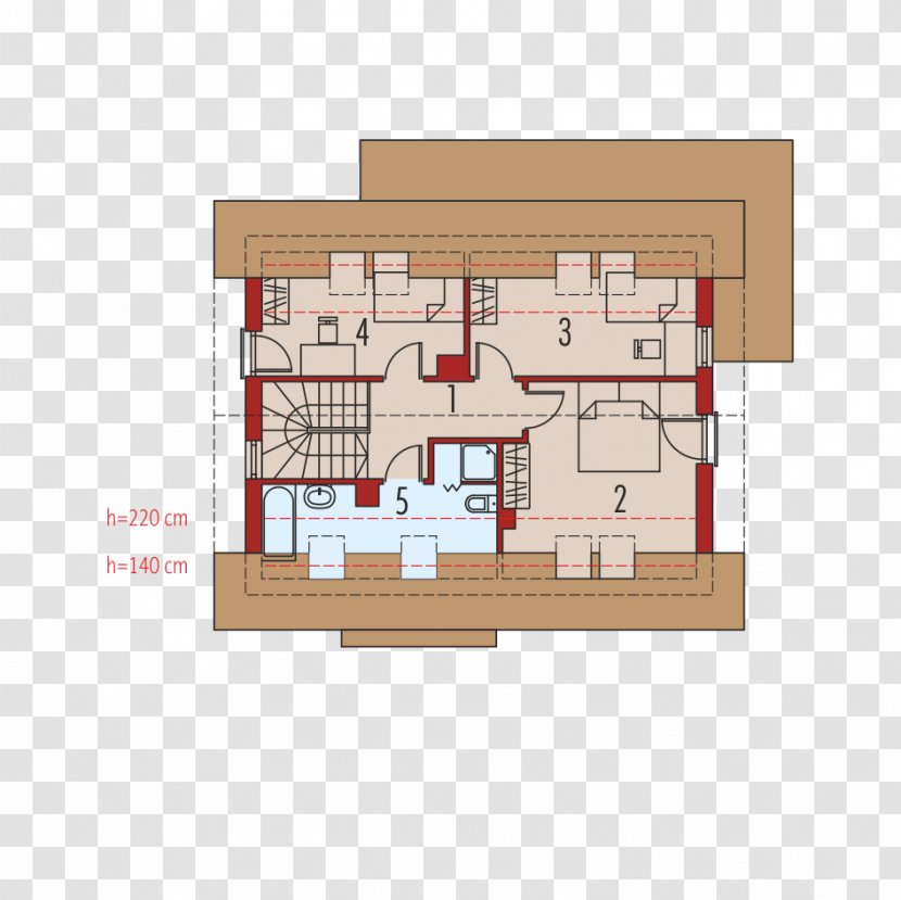 Attic House Floor Plan Gable Roof Project Transparent PNG