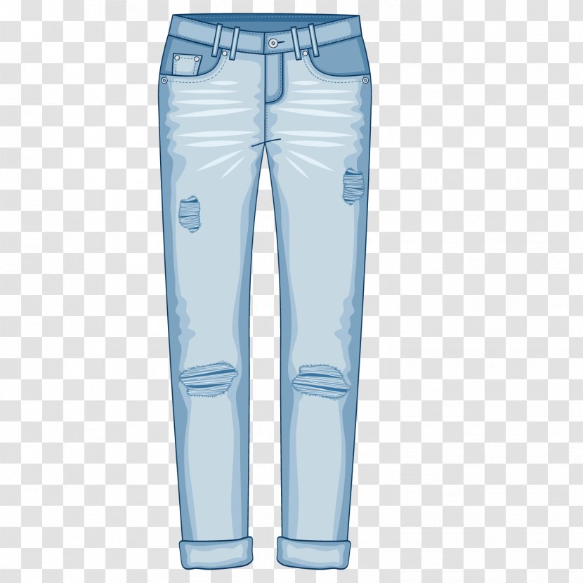 Jeans Clothing Euclidean Vector - Denim - Blue Transparent PNG