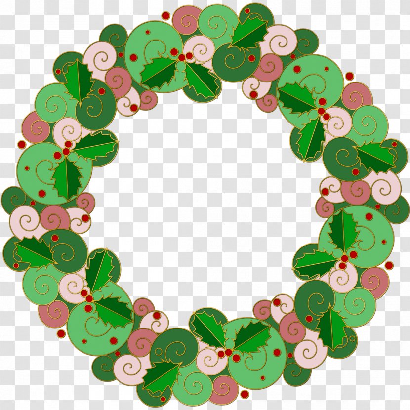 Wreath Christmas Card Ornament Clip Art - Holly Transparent PNG
