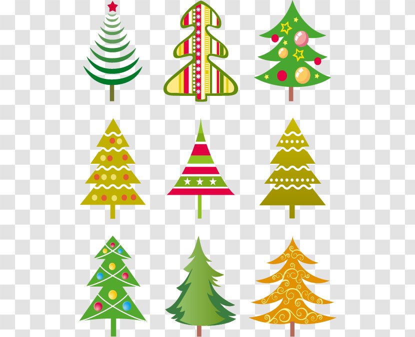 Christmas Tree Clip Art - Leaf - Vector Color Collection Transparent PNG