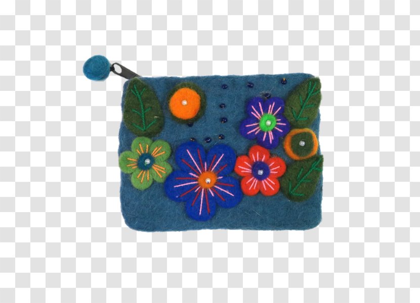 Cobalt Blue Coin Purse Handbag Messenger Bags - Electric - Teal Flower Transparent PNG