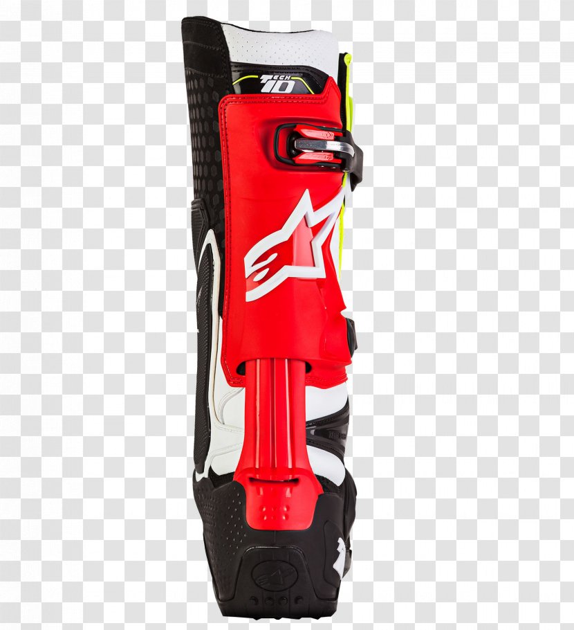 Motorcycle Boot Alpinestars White Red - Cyan Transparent PNG