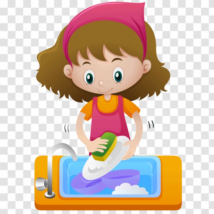 Vector Graphics Child Cleaning Clip Art Illustration - Royaltyfree - Woman With Clothes Transparent PNG