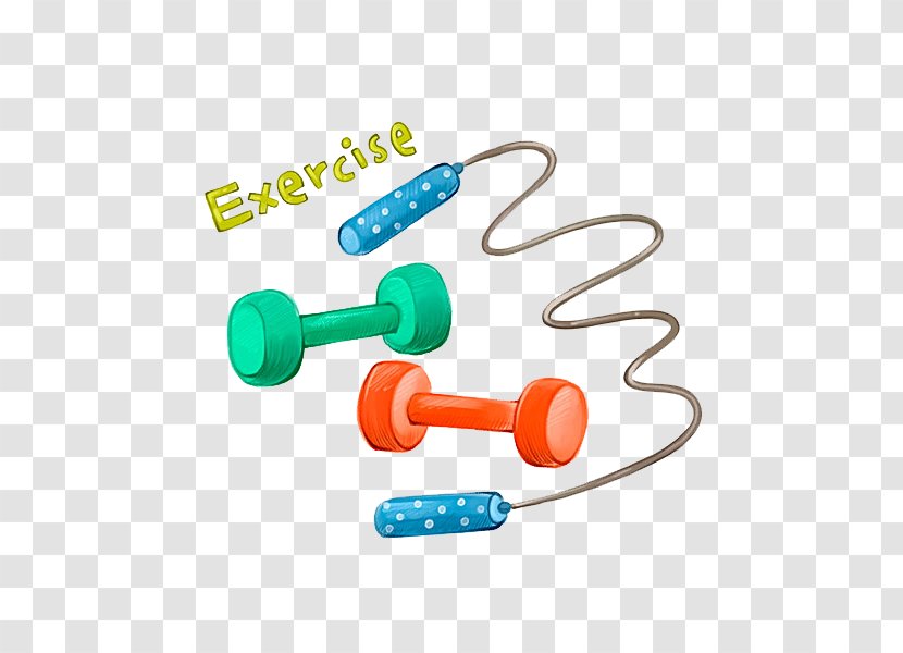 Skipping Rope Dumbbell Physical Exercise - Dumbbells And Transparent PNG