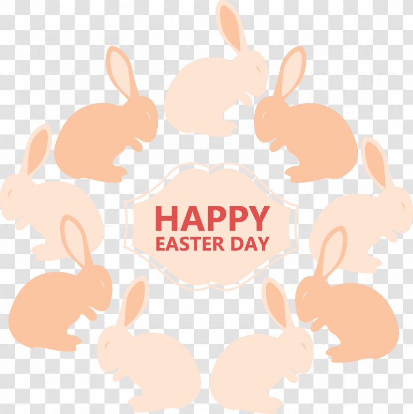 Easter Bunny European Rabbit - Rabits And Hares - Vector Pink Background Transparent PNG
