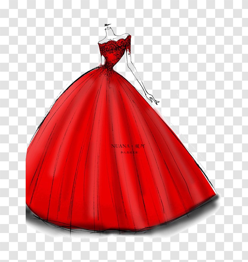 Red Gown Wedding Dress - Designer Transparent PNG
