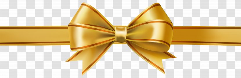 Ribbon Clip Art - Gift - Golden Bow Image Transparent PNG