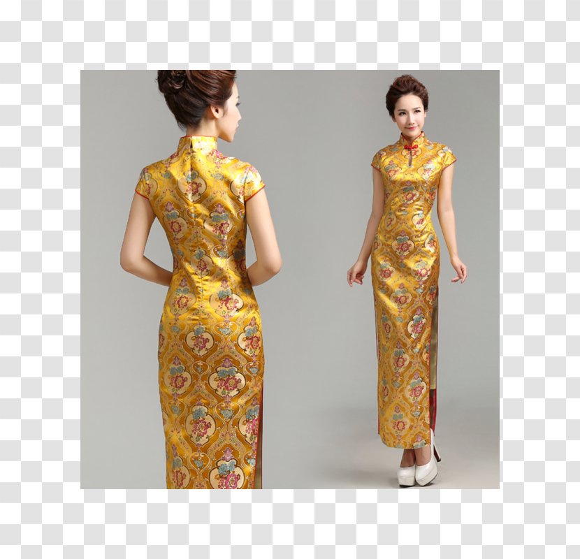 Cheongsam Wedding Dress Brocade Chinese Clothing - Satin - Style Transparent PNG