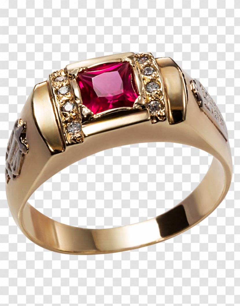 Ruby Class Ring Gold Diamond - Wedding Transparent PNG