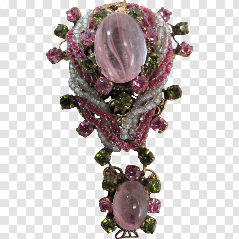 Amethyst Brooch Bead - Jewelry Making - Gemstone Transparent PNG